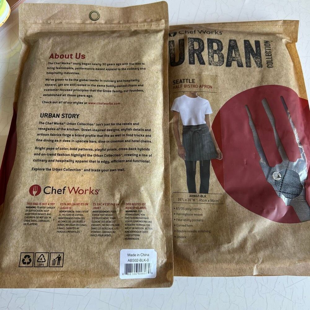 NEW Chef Works Urban Apron Warren Half Bistro  Unisex 100% Cotton Green Lot Of 2
